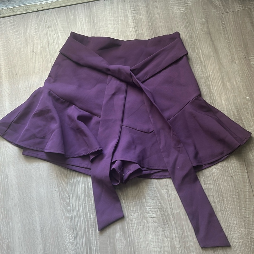 NWT Zara deep purple skirt with shorts underneath!